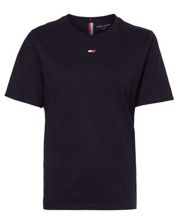 Женская теннисная футболка Tommy Hilfiger Regular Tape Tee - Бирюзовый