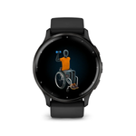 Умные часы Garmin Venu 3 45 мм Безель из сланцевой нержавеющей стали с черным корпусом и силиконовым ремешком