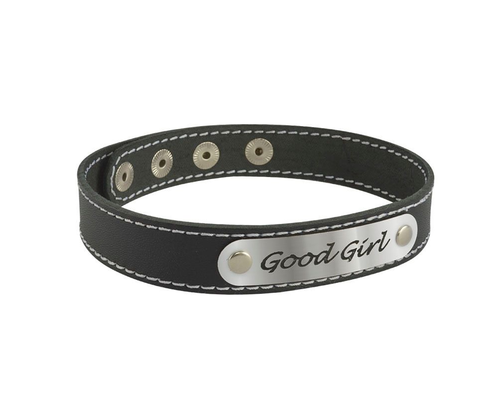 3353 GG / Чокер с белой строчкой Good Girl