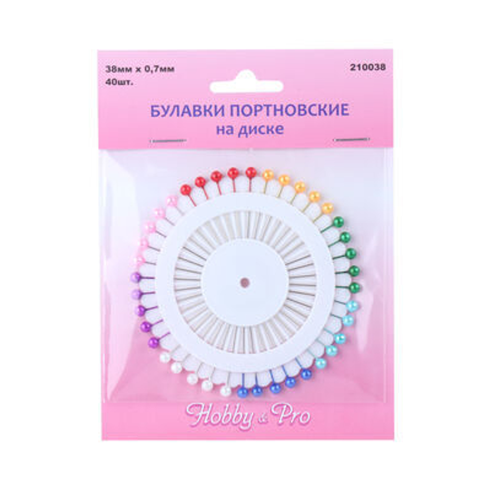 210038 Булавки портновские на диске 40шт.