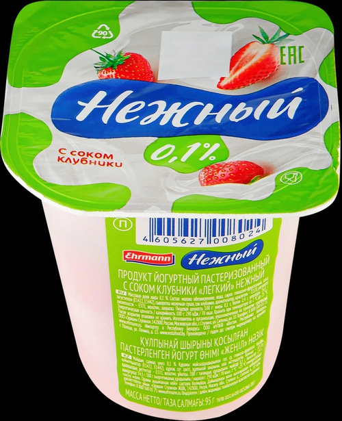 Йогурт Нежный с соком клубники 0,1% 95г