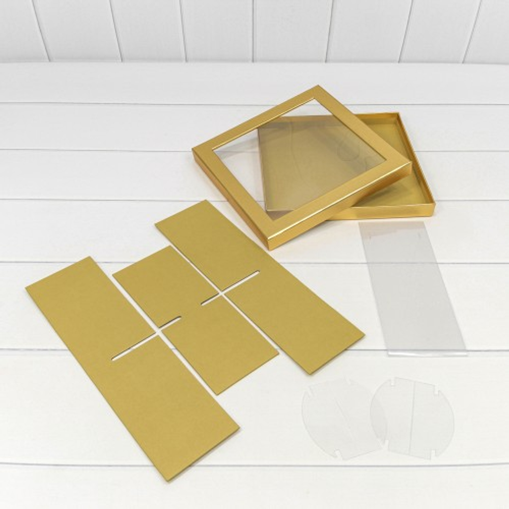 Коробка сборная 25х25х10 см (Золотой)