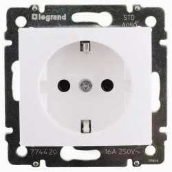 Розетка одинарная с заземлением Legrand Valena (скрытая установка) - Белая 5 шт
