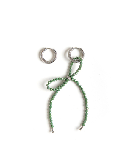 Серьги "Bow Green Zircon"