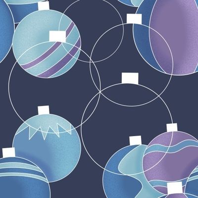 Елочные шары на темно синем фоне