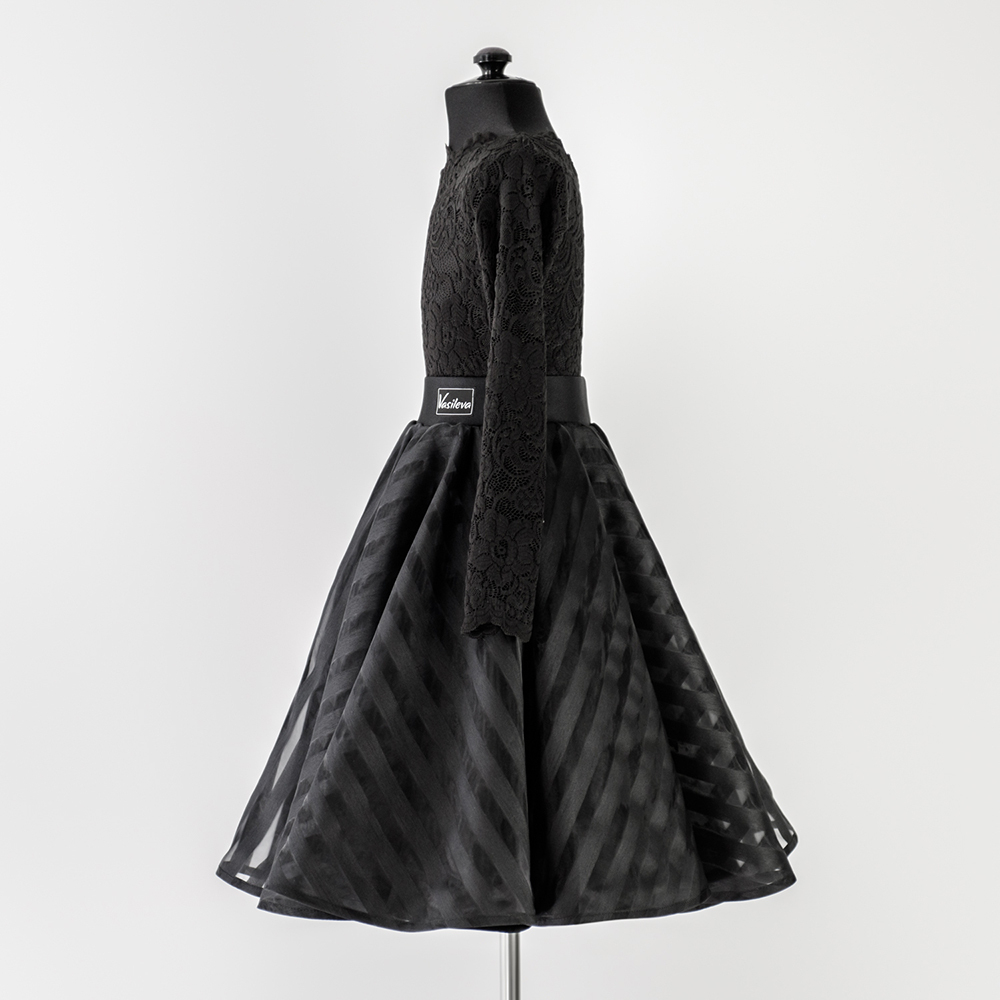 черное рейтинговое платье для бальных танцев