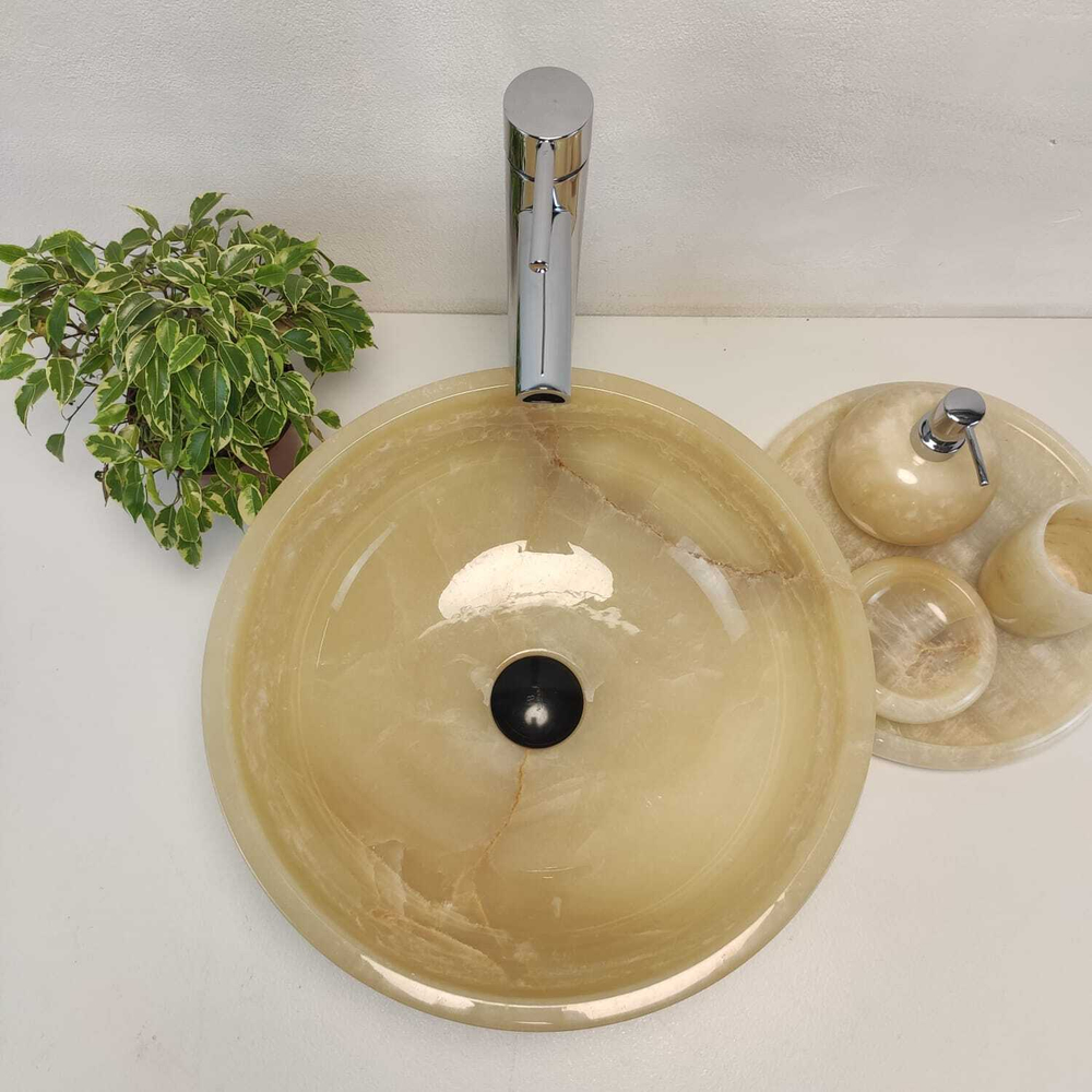 Раковина из оникса Bowl Yellow TinLip BO-61090 40*40*15