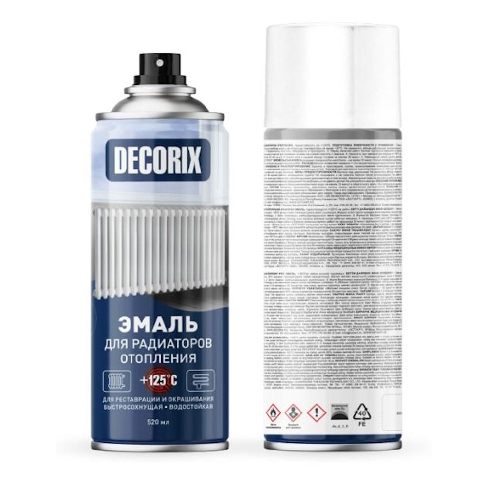 Эмаль аэроз. DECORIX акрил.  д/радиаторов бел.мат. 520мл  0105-24 DX