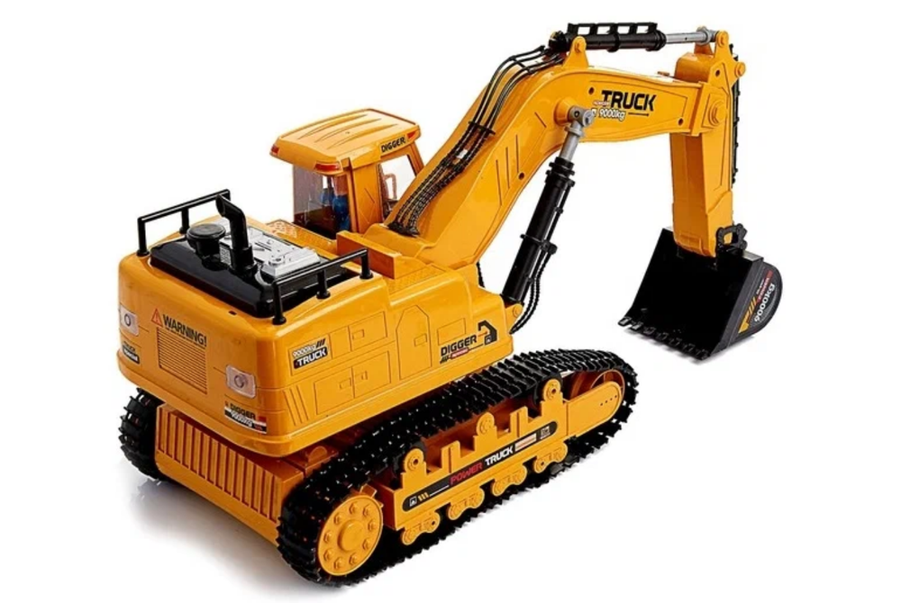 Экскаватор XIE MING XM-6817L Стройка, со свето-звуковыми эффектами, радиоуправление, оранжевый