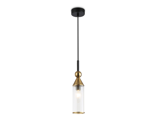 Светильник подвесной LH55251 BK/BS/CL черный/латунь/прозрачный E14 max 40W D65*1500