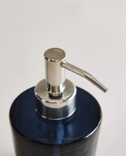 ZARA HOME ДОЗАТОР МЫЛА ИЗ СТЕКЛА СИНЕГО ЦВЕТА, СИНИЙ