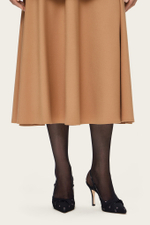 Бежевая юбка-миди со шнуровкой на поясе "Фелиция"