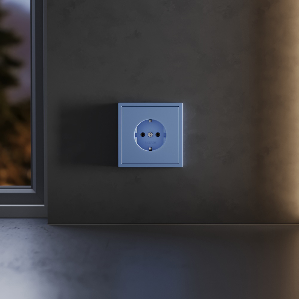 Накладка для розетки с заземлением, S70 (деним)