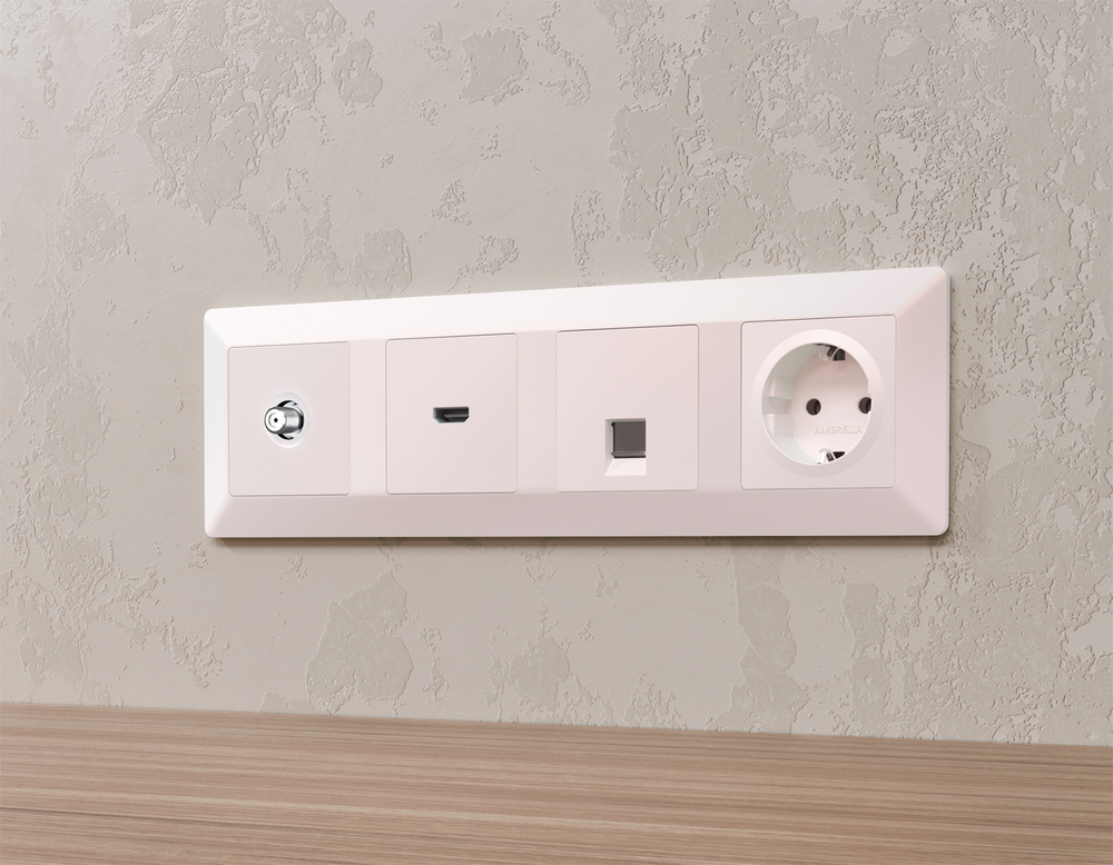 MA213050 Комплект механизма TV розетки SAT 5-2400MHz 3.5dB ALFA Жемчуг QUANT (AP2130, VM215)