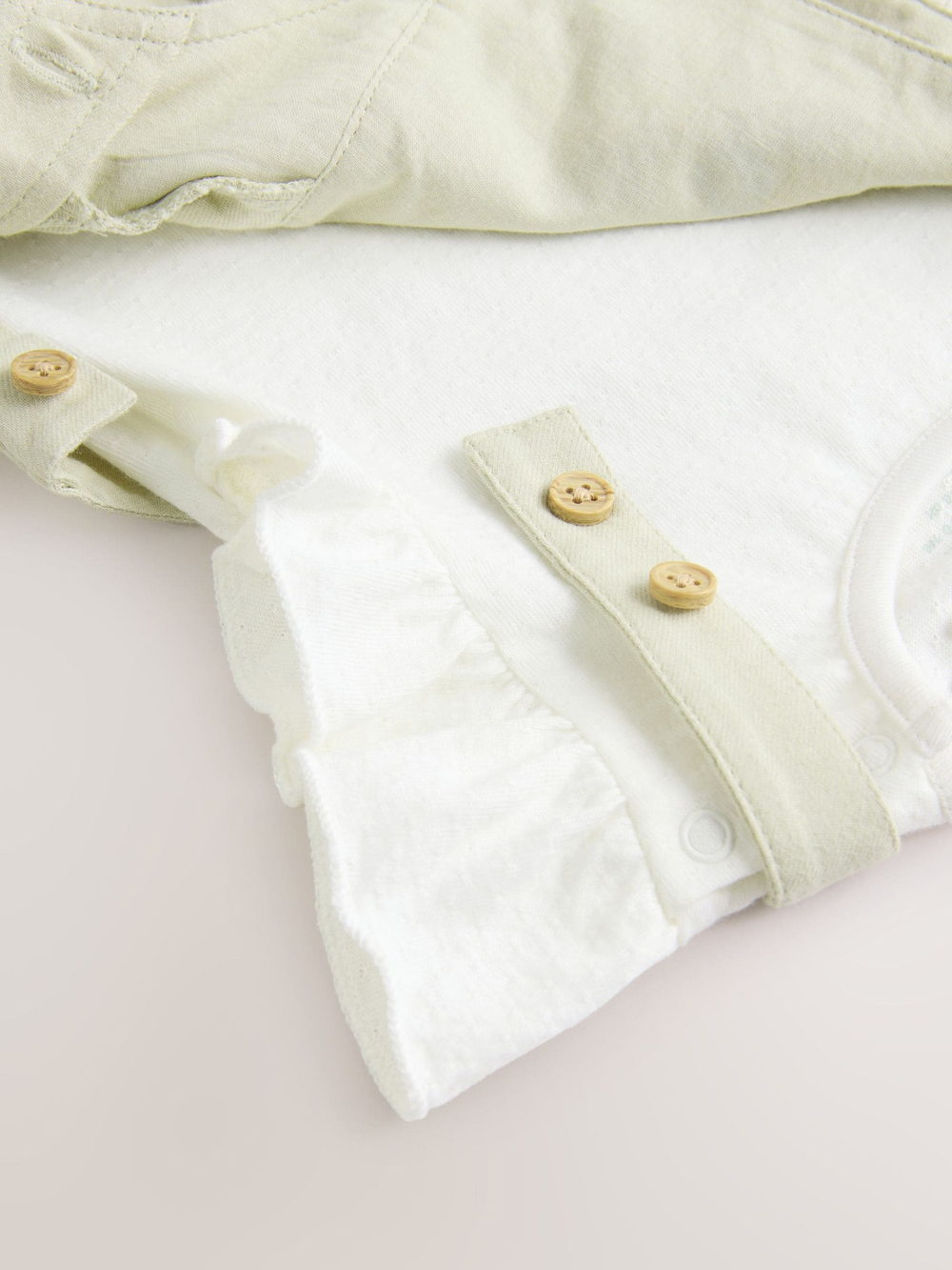 Боди с коротким рукавом и комбинезон в комлекте для малышей Next AA8-187, Белый, Зеленый