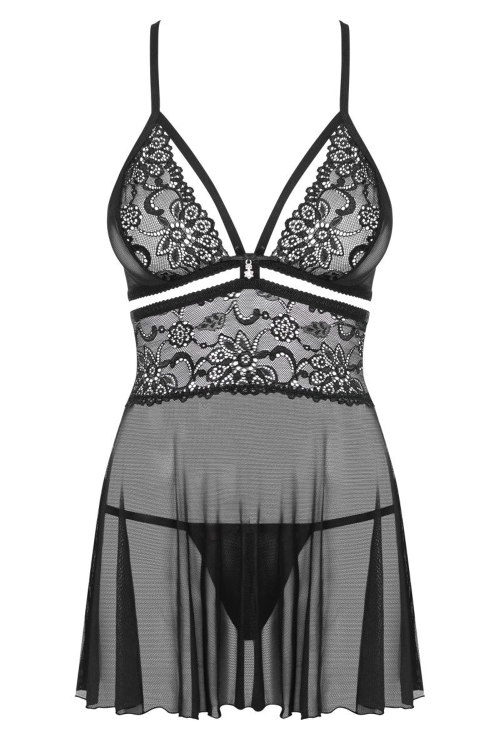 Расклешенный бэби-долл с изысканным цветочным кружевом