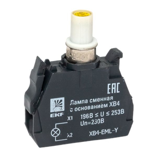 Лампа сменная c основанием XB4 желтая 230В EKF PROxima (10.00 шт.)