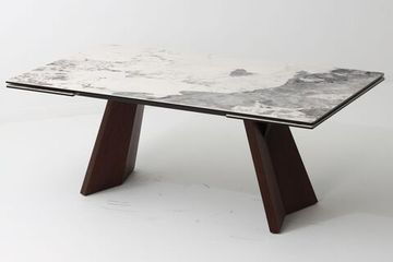 Стол BRIAN 200 MATTE PANDORA керамика на стекле/ Орех