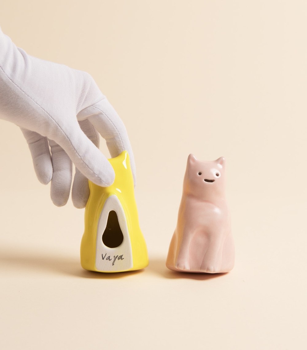 Крючок-скульптура — Маленький кот, розовый | vaya.for.fun