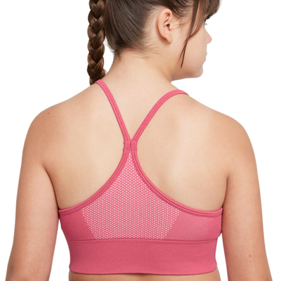 Топ для девочки теннисный Nike Dri-Fit Indy Seamless Bra G - archaeo pink/archaeo pink