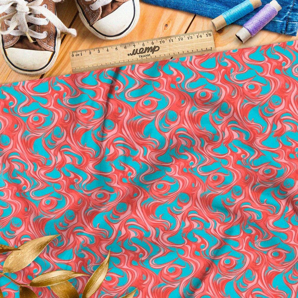 Ткань премиум интерлок пастельные вибрации чувств