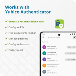 YubiKey 5C NFC — Ключ безопасности для двухфакторной аутентификации Защита онлайн-аккаунтов через USB-C и NFC, сертифицирован по стандарту FIDO
