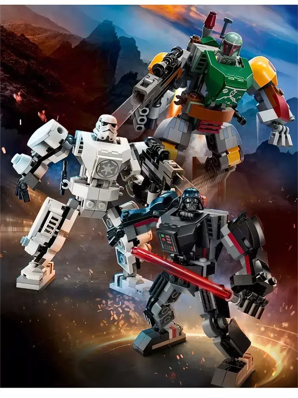 Конструктор Робот Дарт Вейдер, Штурмовик и Боба Фетт 506 дет