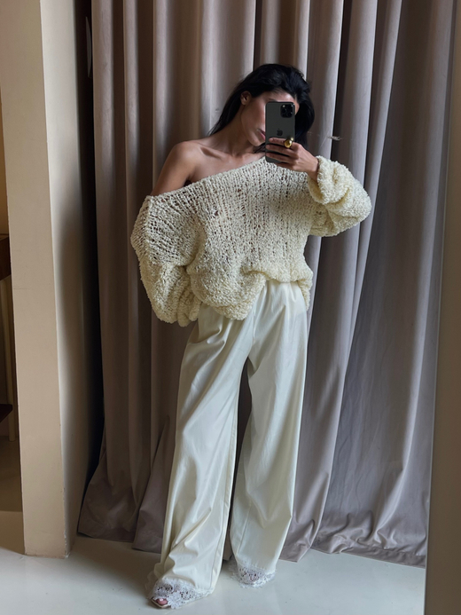 Брюки с кружевом