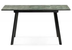 Стеклянный стол Агни 110 королевский мрамор / черный матовый