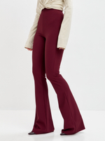 Бордовые расклешенные легинсы в рубчик