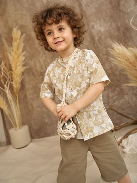 Рубашка хлопковая "Тропики" с коротким рукавом