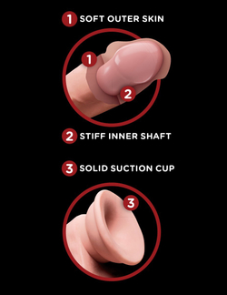 Фаллоимитатор на присоске King Cock Plus 7 Triple Density с подвижной мошонкой