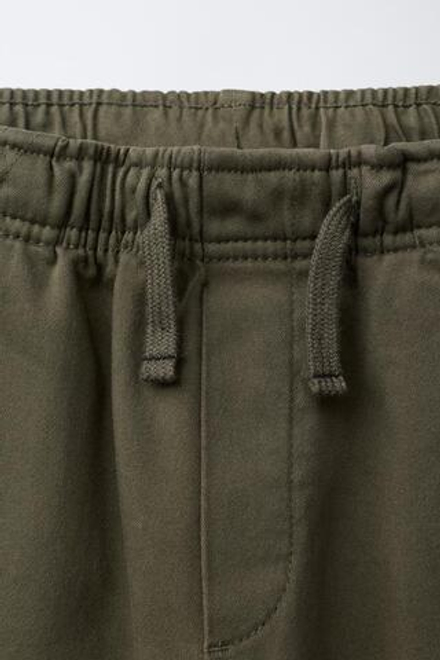ZARA МЯГКИЕ БРЮКИ-КАРГО, ТЕМНЫЙ ХАКИ