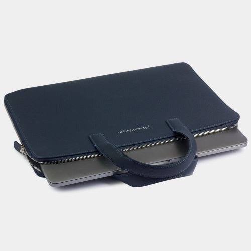 Сумка для MacBook Pro 13 - 14 из кожи теленка, синего цвета