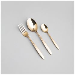 НАБОР СТОЛОВЫХ ПРИБОРОВ FIORE AGNESS 12 ПР., ПВД ПОКРЫТИЕ, ЦВЕТ: ШАМПАНЬ, СТАЛЬ 18/0