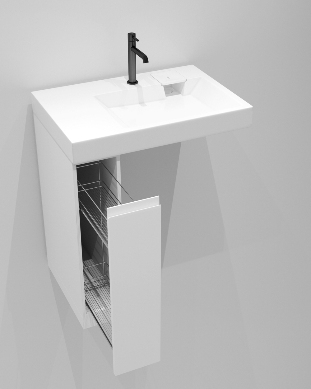 Раковина над стиральной машиной Orion Right 800*550*95 из литьевого камня