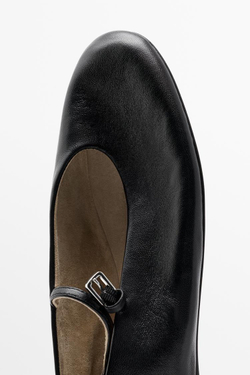 Massimo Dutti Балетки из мягкой кожи, черный
