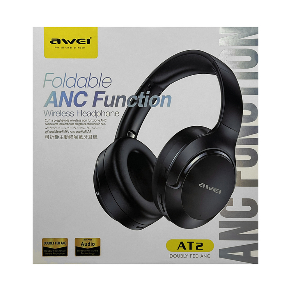Наушники беспроводные Awei AT2 ANC Stereo, складные