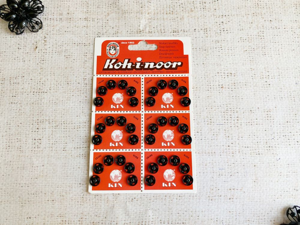 Кнопки KOH-I-NOOR №2 пр-во Чехия, d 9 мм, чёрный