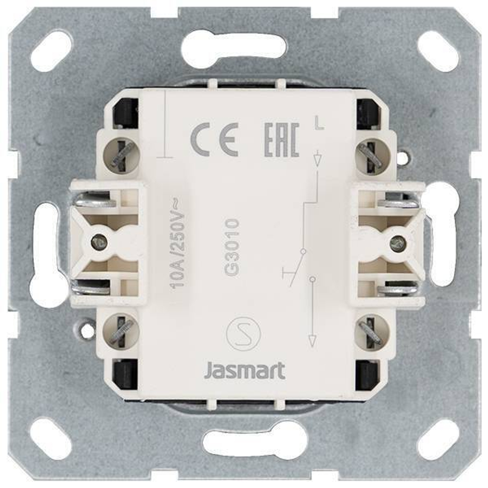 Звонковый механизм 10A 250V~ с накладкой, цвет черный матовый (soft touch)