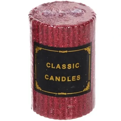 Свеча «Блестящий шик» 5*7,5 см, Красный