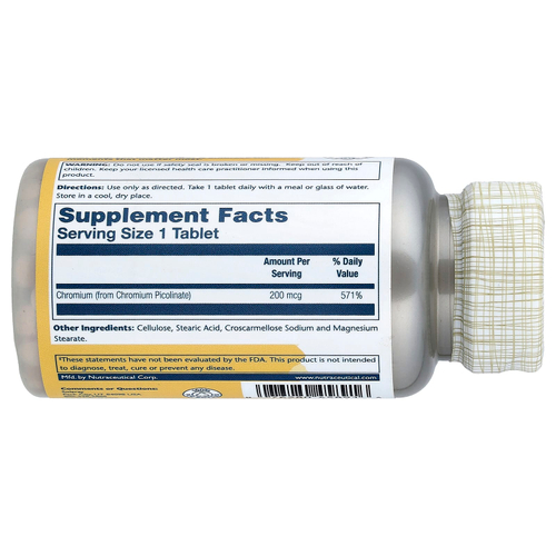 Solaray, Пиколинат хрома, 200 мкг, 200 таблеток