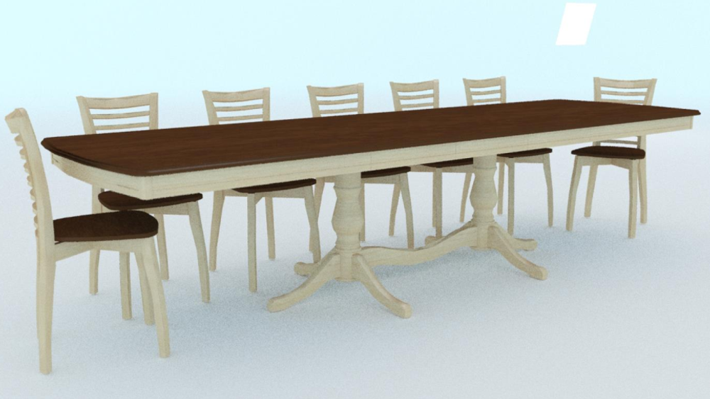 Стол обеденный Нарцисс 2000 (дуб/тон 9/тон подстолья 1) 100х200(245/290/335)