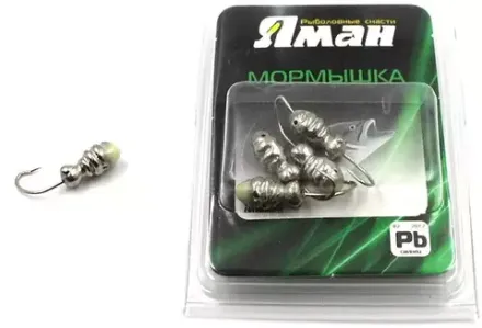 Мормышка "ЯМАН" шмель с отв.,цв.NL, с фосф. пяткой, вес 1,2 г