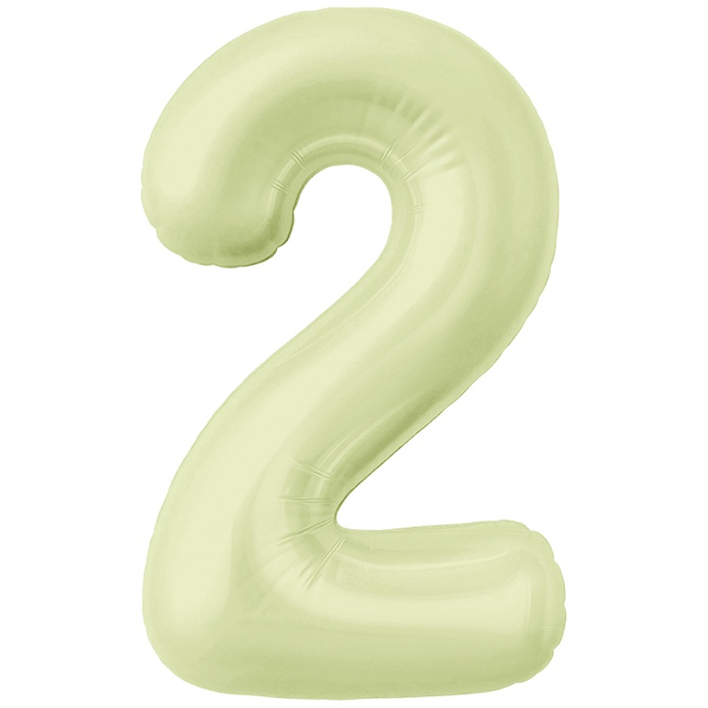 Шар фольгированный Цифра 2 101 см (Желтый)