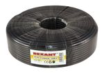 Кабель коаксиальный RG-6U, 75Ом, Cu/Al/Cu, 64%, 100м, OUTDOOR, черный REXANT
