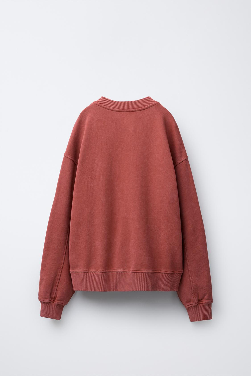 ZARA ТОЛСТОВКА С ПРИНТОМ, КРАСНО-КОРИЧНЕВЫЙ