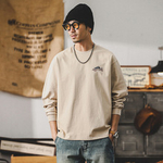 Мужская футболка с длинным рукавом и принтом на спине