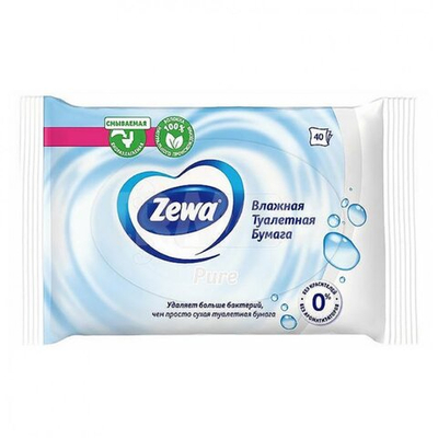 ZEWA PURE Влажная туалетная бумага 40 шт
