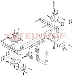 Фаркоп Steinhof M-129 для Mercedes GLE-Class w166 2015-2019, Mercedes M-Class w164 2006-2012, M-Class w166 2012-2015(паспорт и сертификат в комплекте)(без электрики)